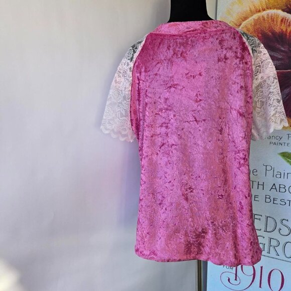 Romantic Velvet & Lace Blouse | Roselani Jasmin | Size Large - Picture 6 of 8